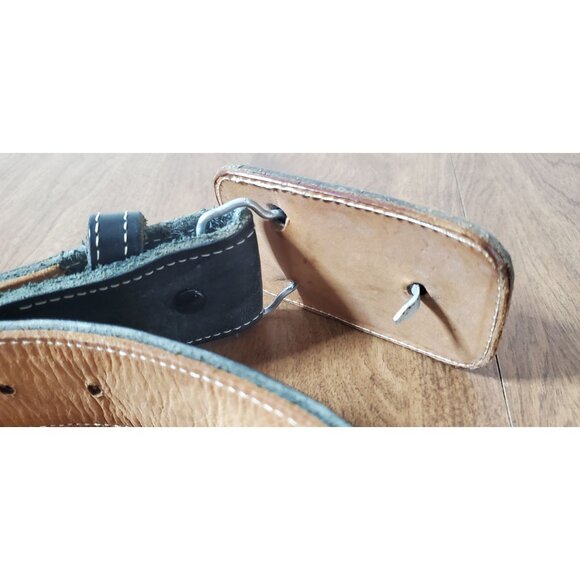 Handmade Mexican Leather Belt With Embroidered Rooster Design & Decorative Buckl - Picture 12 of 12